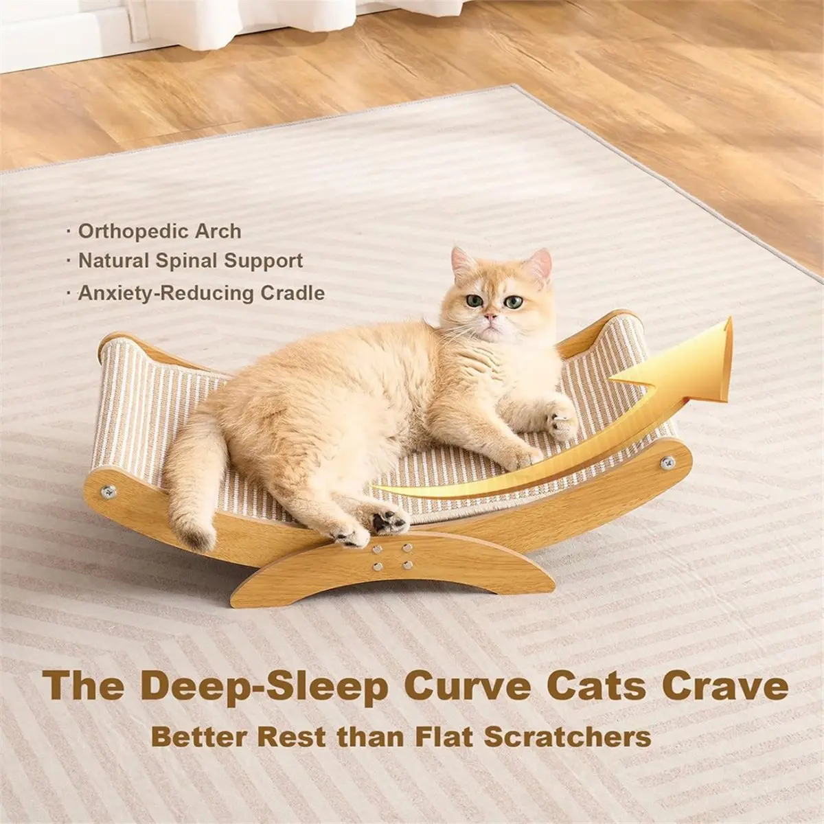 Time Saving Large Cat Scratcher Bed, Wood Cat Couch & Scratching Board, Sturdy Cat Hammock & Scratch Pad Lounge for Indoor Cats
Time Saving Large Cat Scratcher Bed, Wood Cat Couch & Scratching Board, Sturdy Cat Hammock & Scratch Pad Lounge for Indoor Cats