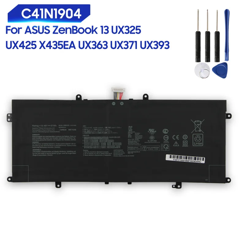 Новый аккумулятор C41N1904 67 Втч для ASUS ZenBook 14 UX425 UX425IA UM425IA UX425E X435EA Flip 13 UX363 UX363EA Flip S UX371 UX371EA
Новый аккумулятор C41N1904 67 Втч для ASUS ZenBook 14 UX425 UX425IA UM425IA UX425E X435EA Flip 13 UX363 UX363EA Flip S UX371 UX371EA