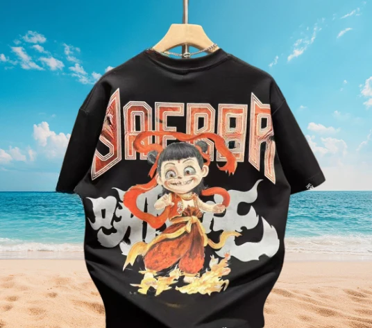 2025 Summer New Trendy Brand Nezha Pure Cotton Printing Painted Ruffian Handsome Casual Men's Short-sleeved T-shirt Couple Top
2025 Summer New Trendy Brand Nezha Pure Cotton Printing Painted Ruffian Handsome Casual Men's Short-sleeved T-shirt Couple Top