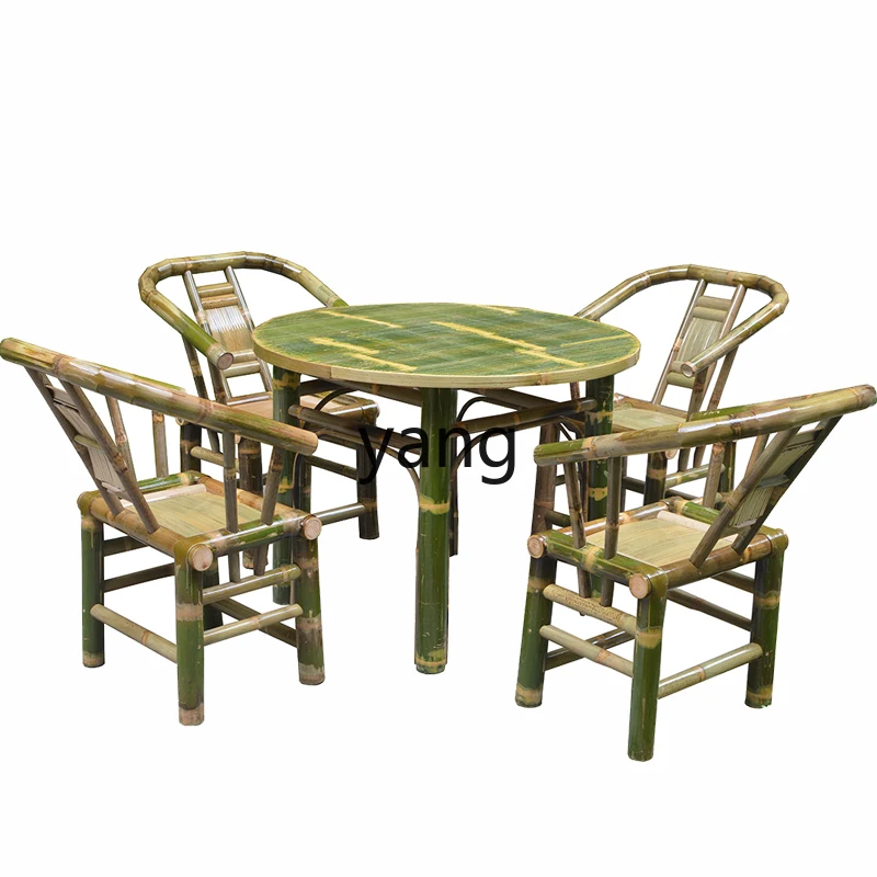 LH bamboo and rattan table and chair combination Chinese pastoral bamboo round table armchair courtyard bamboo furniture
LH bamboo and rattan table and chair combination Chinese pastoral bamboo round table armchair courtyard bamboo furniture