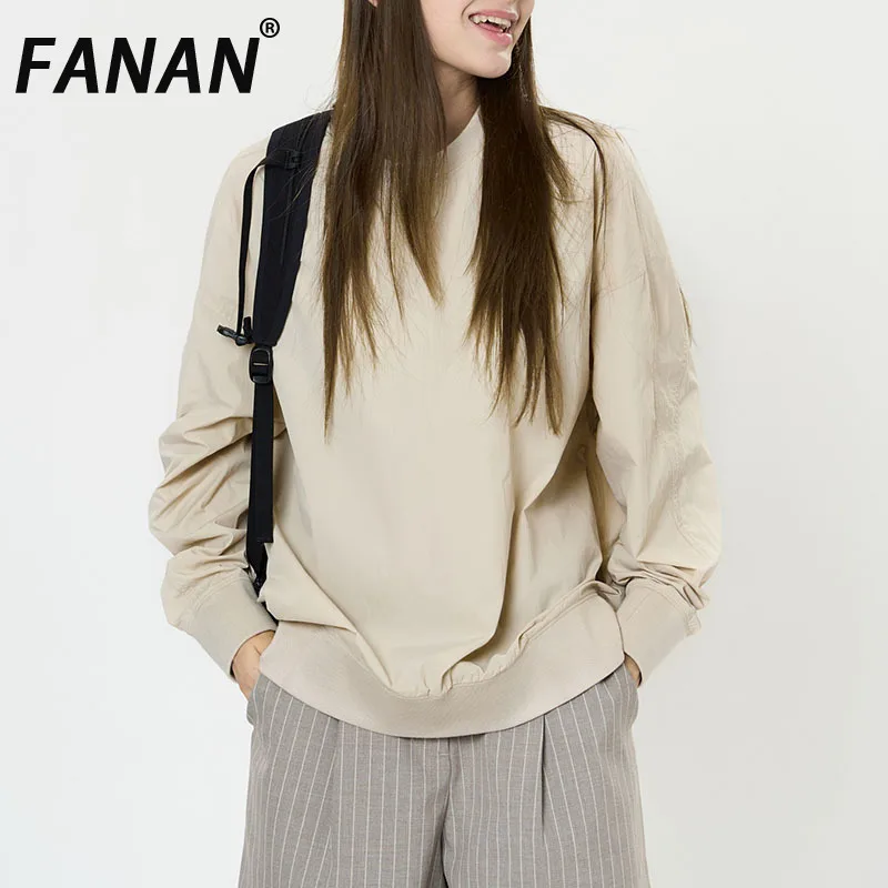 FANAN Solid Minimalism Pullover Sweatshirt For Women Round Neck Long Sleeve Casual Loose Tops Office Lady 2025 Spring New
FANAN Solid Minimalism Pullover Sweatshirt For Women Round Neck Long Sleeve Casual Loose Tops Office Lady 2025 Spring New