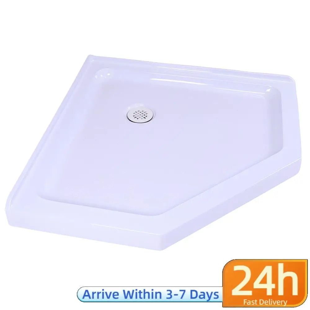 Shower Pan with Corner Drain Acrylic Shower Base Non-Slip Textured Surface 37 In. L X 37 In. W for RV Camper Travel Trailers
Shower Pan with Corner Drain Acrylic Shower Base Non-Slip Textured Surface 37 In. L X 37 In. W for RV Camper Travel Trailers