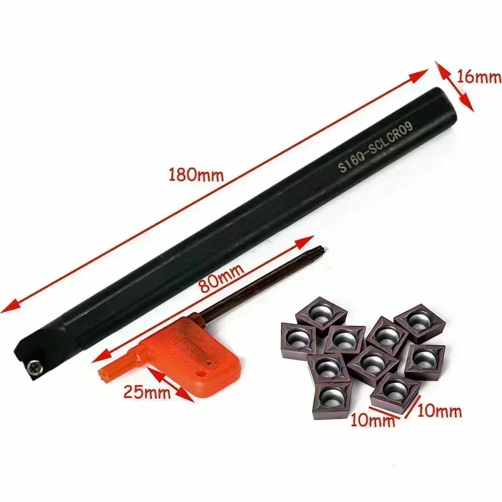 Precision S16QSCLCR09 Boring Bar Turning Tool Lathe Holder Set with 10Pc CCMT09T304 Insert Versatile Applications
Precision S16QSCLCR09 Boring Bar Turning Tool Lathe Holder Set with 10Pc CCMT09T304 Insert Versatile Applications