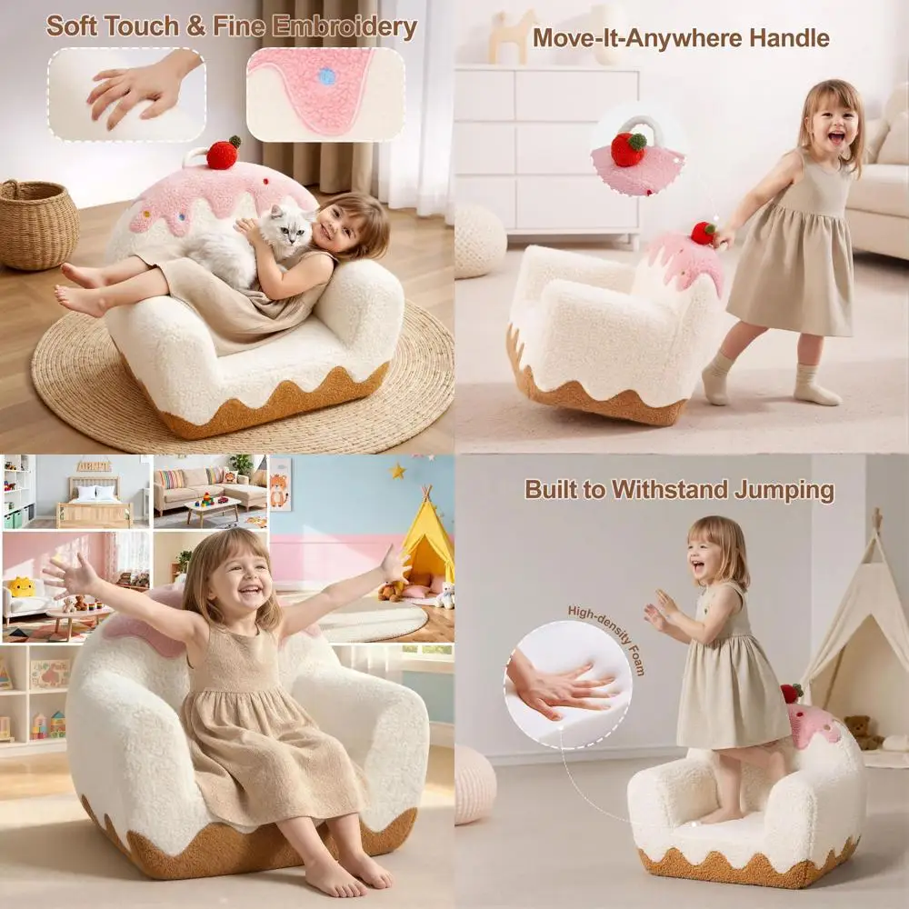 Children's Soft Sherpa Single Seat Couch with Book Pocket & Carry Handle, Ideal for Playroom or Bedroom, Perfect Birthday Gift f
Children's Soft Sherpa Single Seat Couch with Book Pocket & Carry Handle, Ideal for Playroom or Bedroom, Perfect Birthday Gift f
