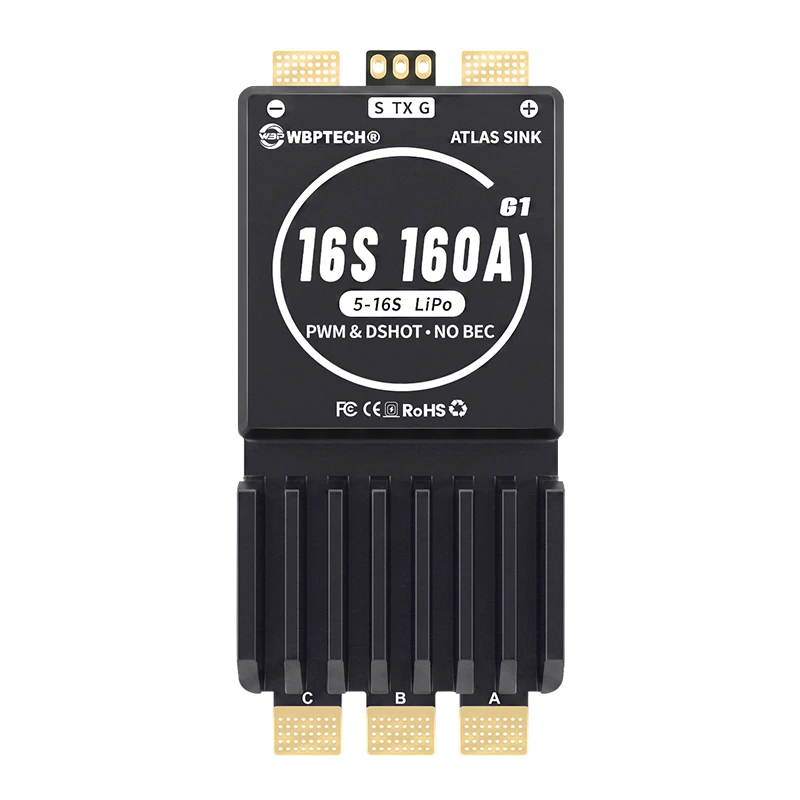 WBPTech Atlas Sink 16S160A G1 AM32 ESC 5-16S Lipo 160A Continuous 240A Peak For 13-20 Inch X-Class Heavy Lift FPV Drone UAV
WBPTech Atlas Sink 16S160A G1 AM32 ESC 5-16S Lipo 160A Continuous 240A Peak For 13-20 Inch X-Class Heavy Lift FPV Drone UAV