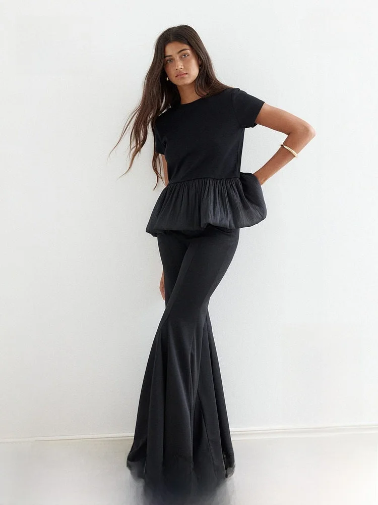 Casual Fit Women's T-irt round Ne ort Sve Bubble Hem Spring Summer Casual Wear Polyester Nylon Blend Comfortable Top
Casual Fit Women's T-irt round Ne ort Sve Bubble Hem Spring Summer Casual Wear Polyester Nylon Blend Comfortable Top