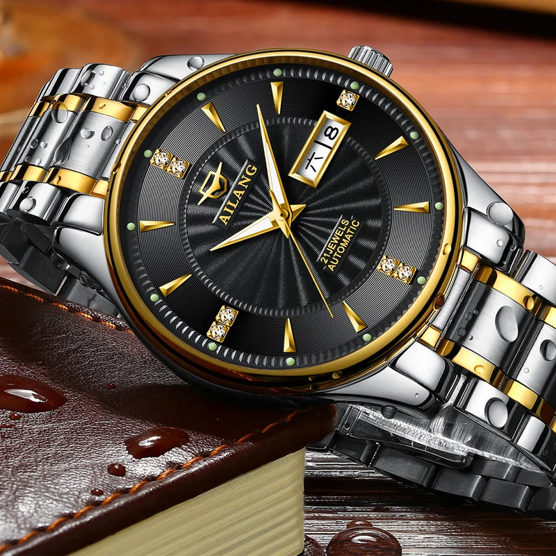 Minimalist Design Men's Automatic Watch Black Dial Stainless Steel Band Wristwatch 30M Waterproof Resistant Fashion Watch
Minimalist Design Men's Automatic Watch Black Dial Stainless Steel Band Wristwatch 30M Waterproof Resistant Fashion Watch
