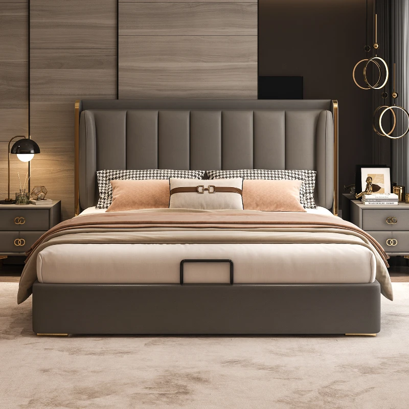 Leather Luxury Double Bed Headboard Decoration Twin Headboards Double Bed King Size Modern Cama De Casal Furniture For Bedroom
Leather Luxury Double Bed Headboard Decoration Twin Headboards Double Bed King Size Modern Cama De Casal Furniture For Bedroom