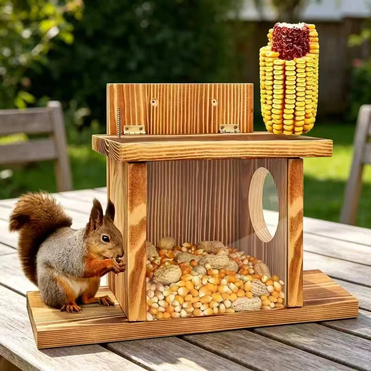 Wooden cabin-shaped feeder, suitable for outdoor small birds, squirrels, and other animals, outdoor animal feeder
Wooden cabin-shaped feeder, suitable for outdoor small birds, squirrels, and other animals, outdoor animal feeder
