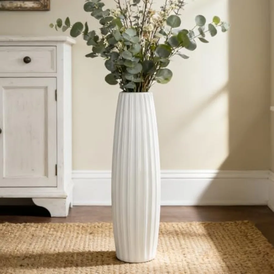 White Tall Floor Vase, 24 Ceramic Large Vase, Decorative Flower Vases for Modern Home Decor Living Room Office Bedroom Kitchen
White Tall Floor Vase, 24 Ceramic Large Vase, Decorative Flower Vases for Modern Home Decor Living Room Office Bedroom Kitchen