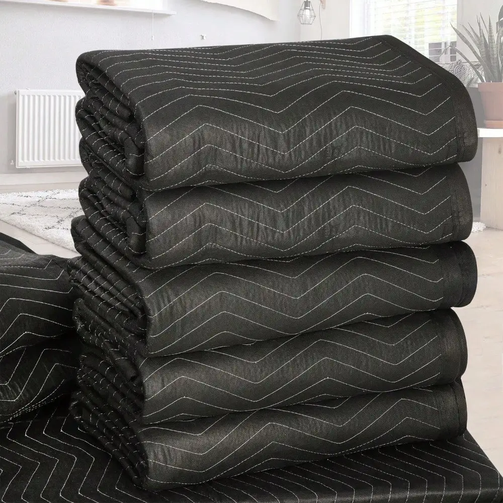 6 Pack Moving Blankets 80" x 72" Pro Economy Black Shipping Furniture Pads
6 Pack Moving Blankets 80" x 72" Pro Economy Black Shipping Furniture Pads