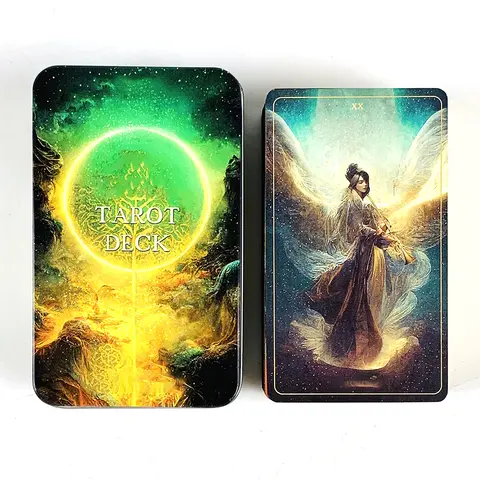 Tarot In A Tin Metal Box Gold-plated Edge Tarot Cards For Divination Tarot Deck Beautiful Package,Halloween and Christmas Gifts