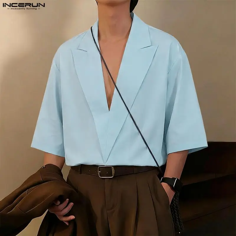 INCERUN Men Shirt Lapel Half Sleeve Loose Solid Color Men Clothing Korean Style Streetwear 2026 Fashion Casual Tops Male Shirts
INCERUN Men Shirt Lapel Half Sleeve Loose Solid Color Men Clothing Korean Style Streetwear 2026 Fashion Casual Tops Male Shirts