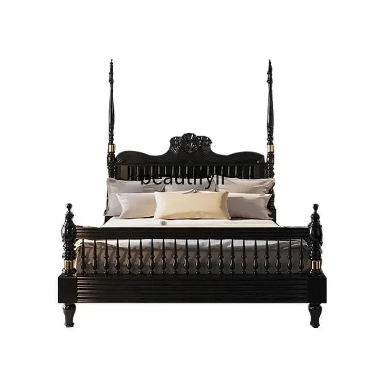 French Retro Black Solid Wood Bed Small Apartment Home 1.8 Double Bed American Master Bedroom 2 M 1.5 Princess Bed
French Retro Black Solid Wood Bed Small Apartment Home 1.8 Double Bed American Master Bedroom 2 M 1.5 Princess Bed