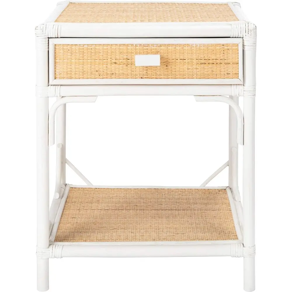 White & Natural Nightstand with Bamboo Accent Table, Rattan Design (NST4005C)
White & Natural Nightstand with Bamboo Accent Table, Rattan Design (NST4005C)