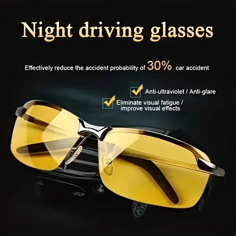 3pcs set of men's day and night vision driving glasses - anti glare, half frame design, comfortable PC material
3pcs set of men's day and night vision driving glasses - anti glare, half frame design, comfortable PC material