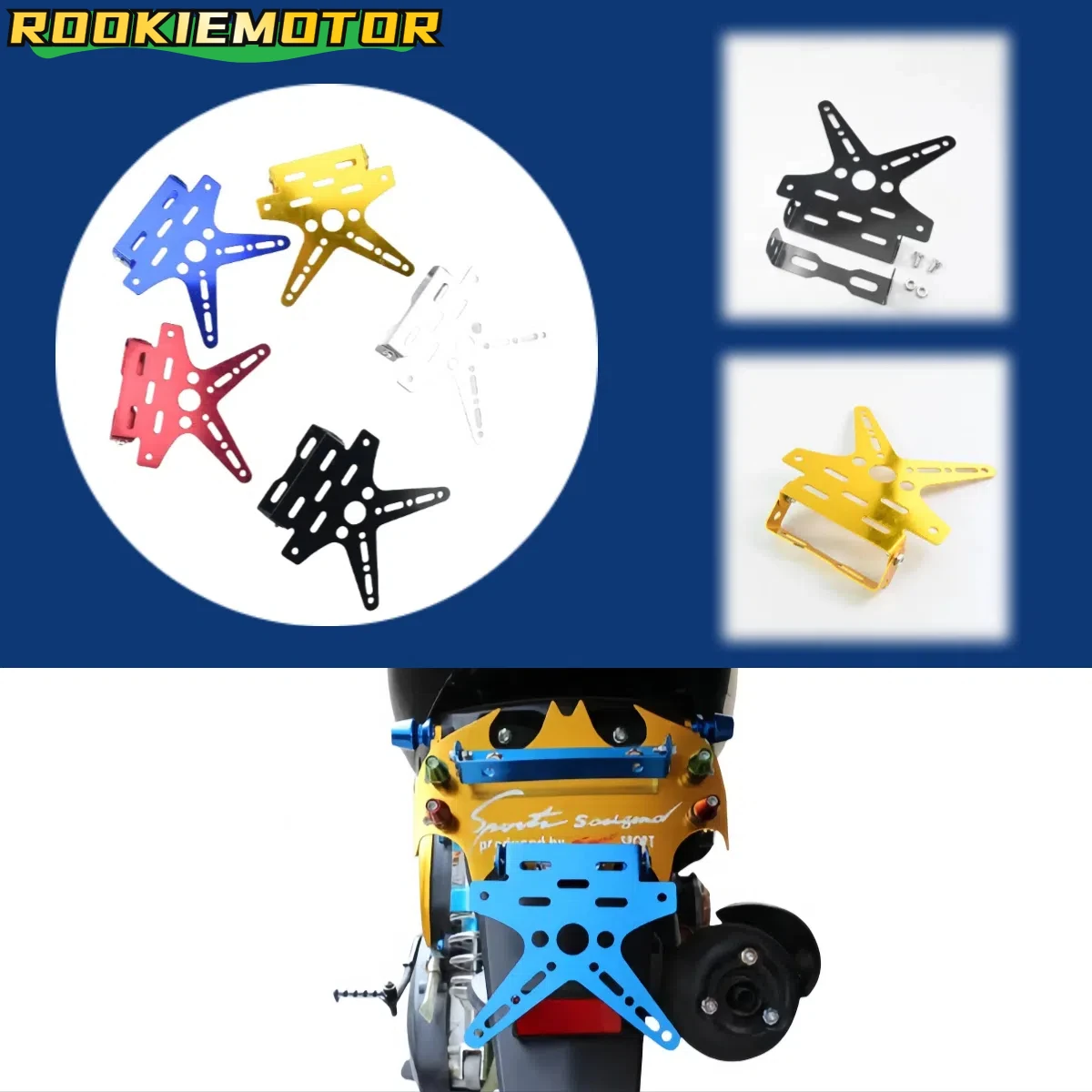 Universal Motorcycle License Plate Holder - Adjustable Dovetail Mounting Bracket for Motorbike Modification
Universal Motorcycle License Plate Holder - Adjustable Dovetail Mounting Bracket for Motorbike Modification