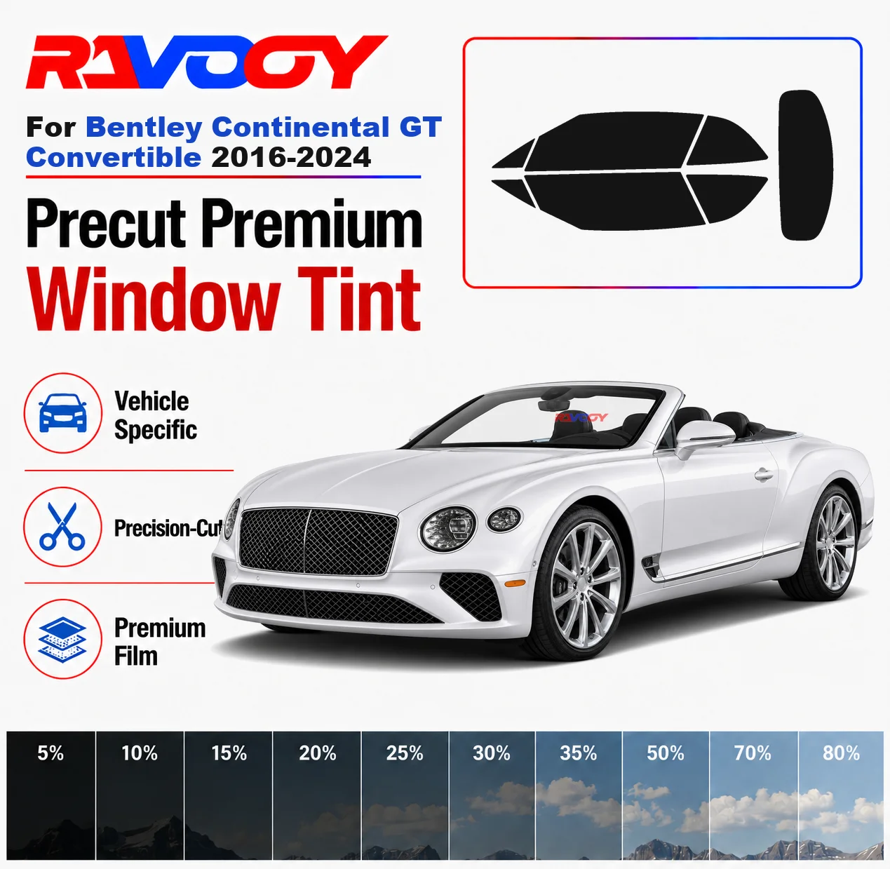 Premium Precut Window Tint Kit Front Rear Windows For Bentley Continental GT Convertible 2016-2024 Car Solar Nano Ceramic Film
Premium Precut Window Tint Kit Front Rear Windows For Bentley Continental GT Convertible 2016-2024 Car Solar Nano Ceramic Film