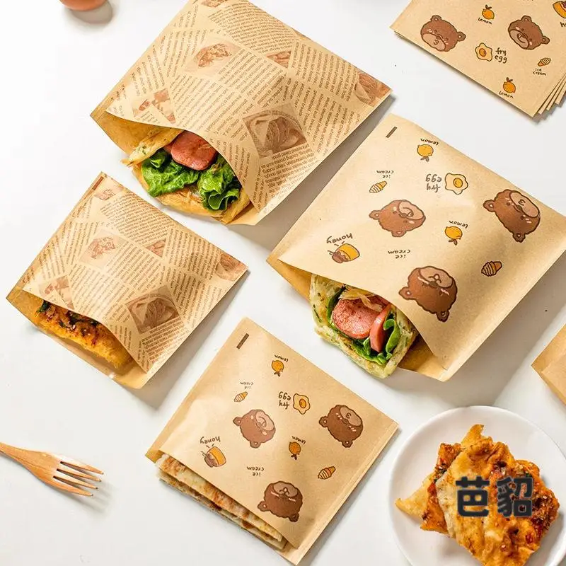 Thickened Food Grade Disposable Paper Bag for Handheld Pancake Sandwich Packaging Breakfast Oil Proof Single Opening Bag
Thickened Food Grade Disposable Paper Bag for Handheld Pancake Sandwich Packaging Breakfast Oil Proof Single Opening Bag