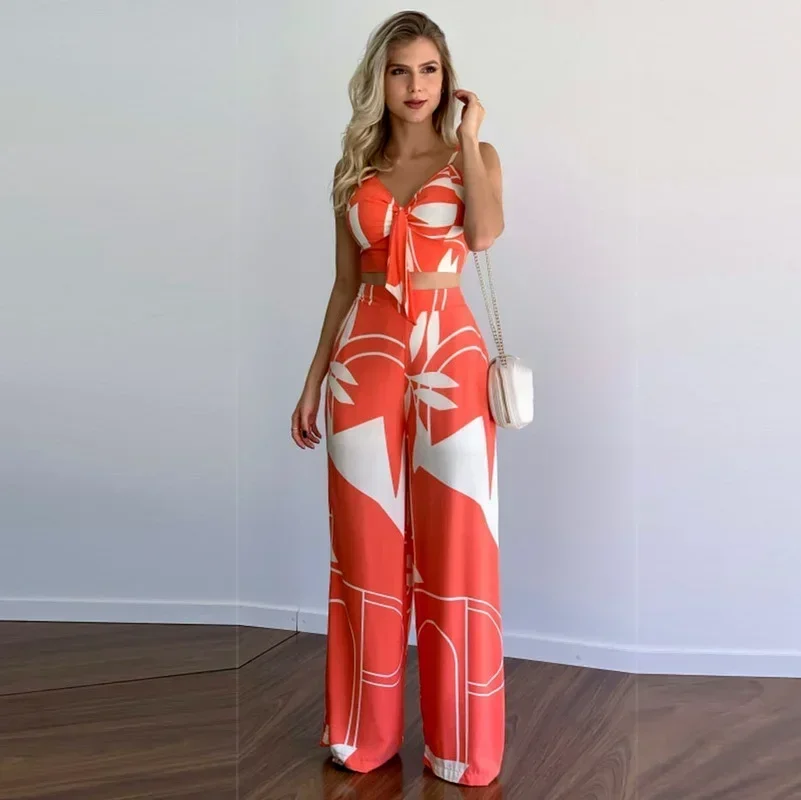 GUWU Elegant Leaf Print Women's Set Bow Crop Top and Wide Leg Straight Pants Summer Tracksuit Beach Boho Two 2 Piece Set Outfit
GUWU Elegant Leaf Print Women's Set Bow Crop Top and Wide Leg Straight Pants Summer Tracksuit Beach Boho Two 2 Piece Set Outfit