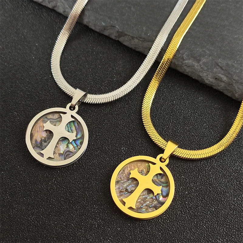 Cross Abalone Shell Necklace for Women Men Stainless Steel Gold Silver Color Religion Christian Amulet Jewelry Gifts
Cross Abalone Shell Necklace for Women Men Stainless Steel Gold Silver Color Religion Christian Amulet Jewelry Gifts