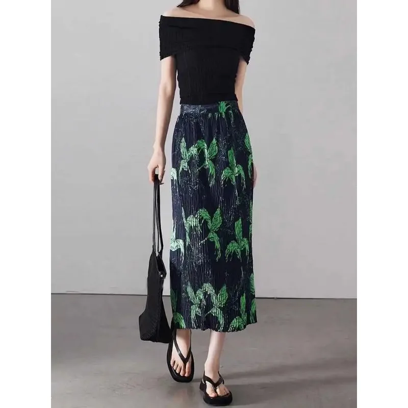 Women's Pleated Leaf Print Midi Skirt High Waist A-Line Casual Summer Skirt
Women's Pleated Leaf Print Midi Skirt High Waist A-Line Casual Summer Skirt