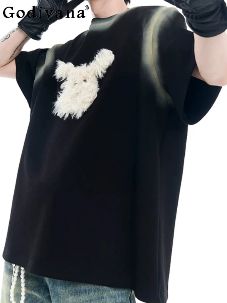 Summer New Korean Versatile Loose Tie-dye Loose Short Sleeve T-shirt Handsome Black Round Neck Breathable Comfort Leisure Tops
Summer New Korean Versatile Loose Tie-dye Loose Short Sleeve T-shirt Handsome Black Round Neck Breathable Comfort Leisure Tops