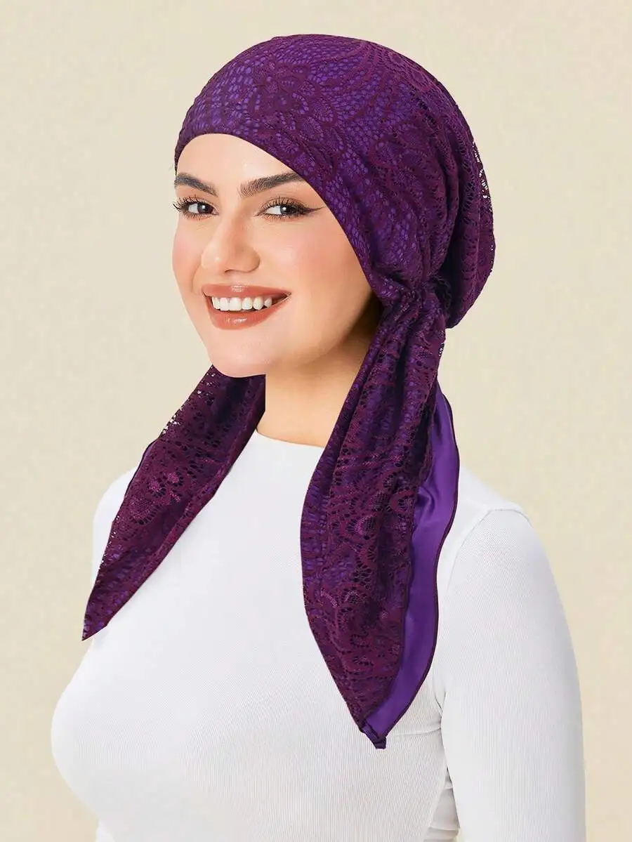Double Layer Lace Arched Headscarf Hat Solid Color Elastic Muslim Hijab Underscarf For Women
Double Layer Lace Arched Headscarf Hat Solid Color Elastic Muslim Hijab Underscarf For Women