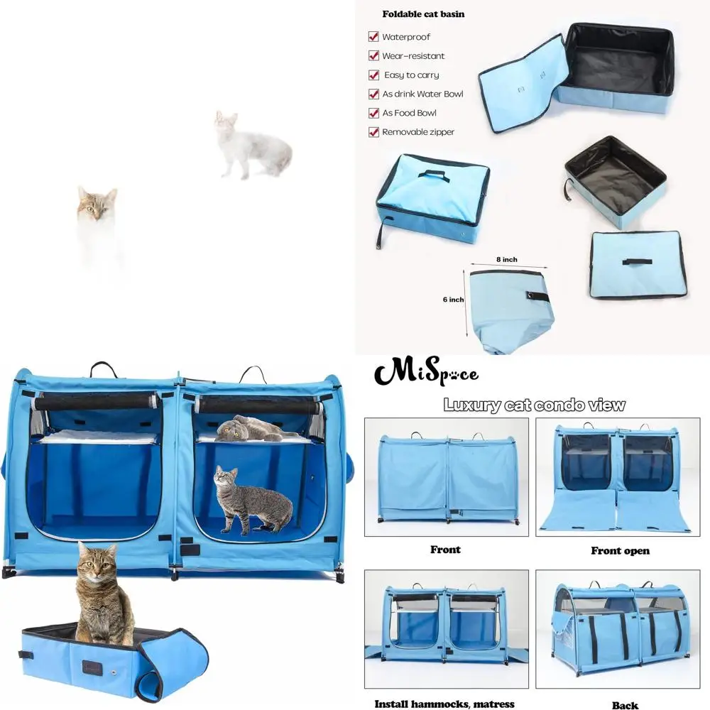Портативный двухуровневый домик для кошек со складной конструкцией, дорожная клетка для животных, сумка для переноски, гамак и лоток для туалета
Портативный двухуровневый домик для кошек со складной конструкцией, дорожная клетка для животных, сумка для переноски, гамак и лоток для туалета