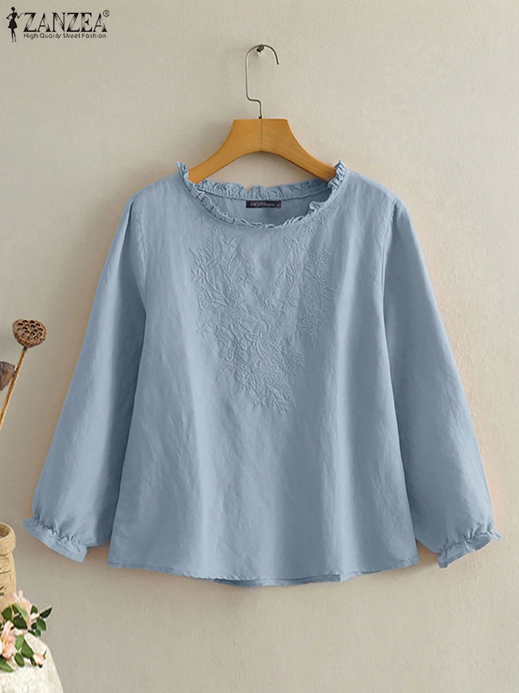 ZANZEA Fashion Casual Embroidery Floral Shirt Autumn Women Blouse O Neck Long Sleeve Ruffles Blusas Vintage Party Tops Tunic
ZANZEA Fashion Casual Embroidery Floral Shirt Autumn Women Blouse O Neck Long Sleeve Ruffles Blusas Vintage Party Tops Tunic