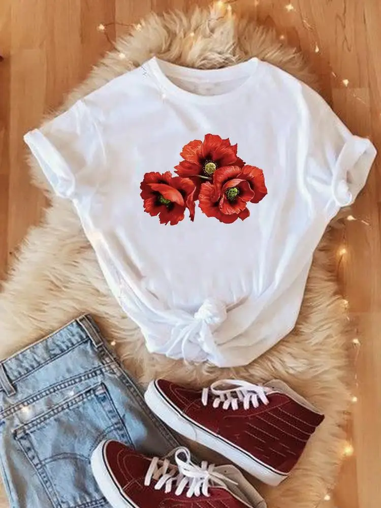 Tee Shirt Lady Print Clothes Women Spring Fashion Flower 90s Trend Cute Lovely Summer Female Short Sleeve Graphic T-shirt
Tee Shirt Lady Print Clothes Women Spring Fashion Flower 90s Trend Cute Lovely Summer Female Short Sleeve Graphic T-shirt