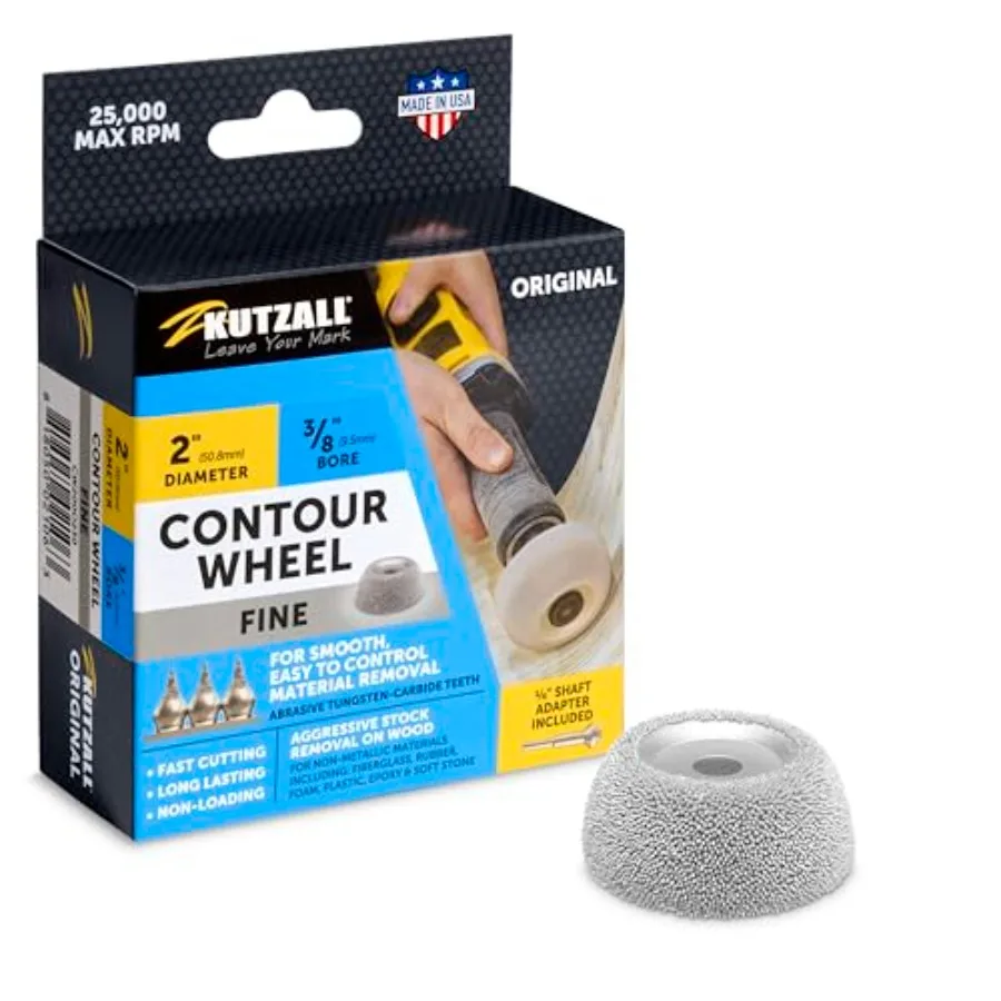 Original Contour Wheel 50.8mm Dia. X 3⁄8" (9.5mm) Bore Wood Carving Die Grinder Accessory for Milwaukee DeWalt Bosch. Adapter I
Original Contour Wheel 50.8mm Dia. X 3⁄8" (9.5mm) Bore Wood Carving Die Grinder Accessory for Milwaukee DeWalt Bosch. Adapter I