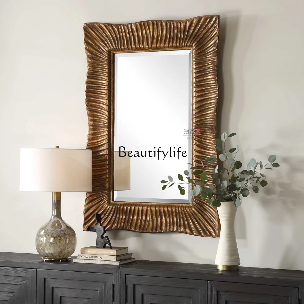 French retro living room decorative mirror wall wall wall special-shaped entrance mirror
French retro living room decorative mirror wall wall wall special-shaped entrance mirror