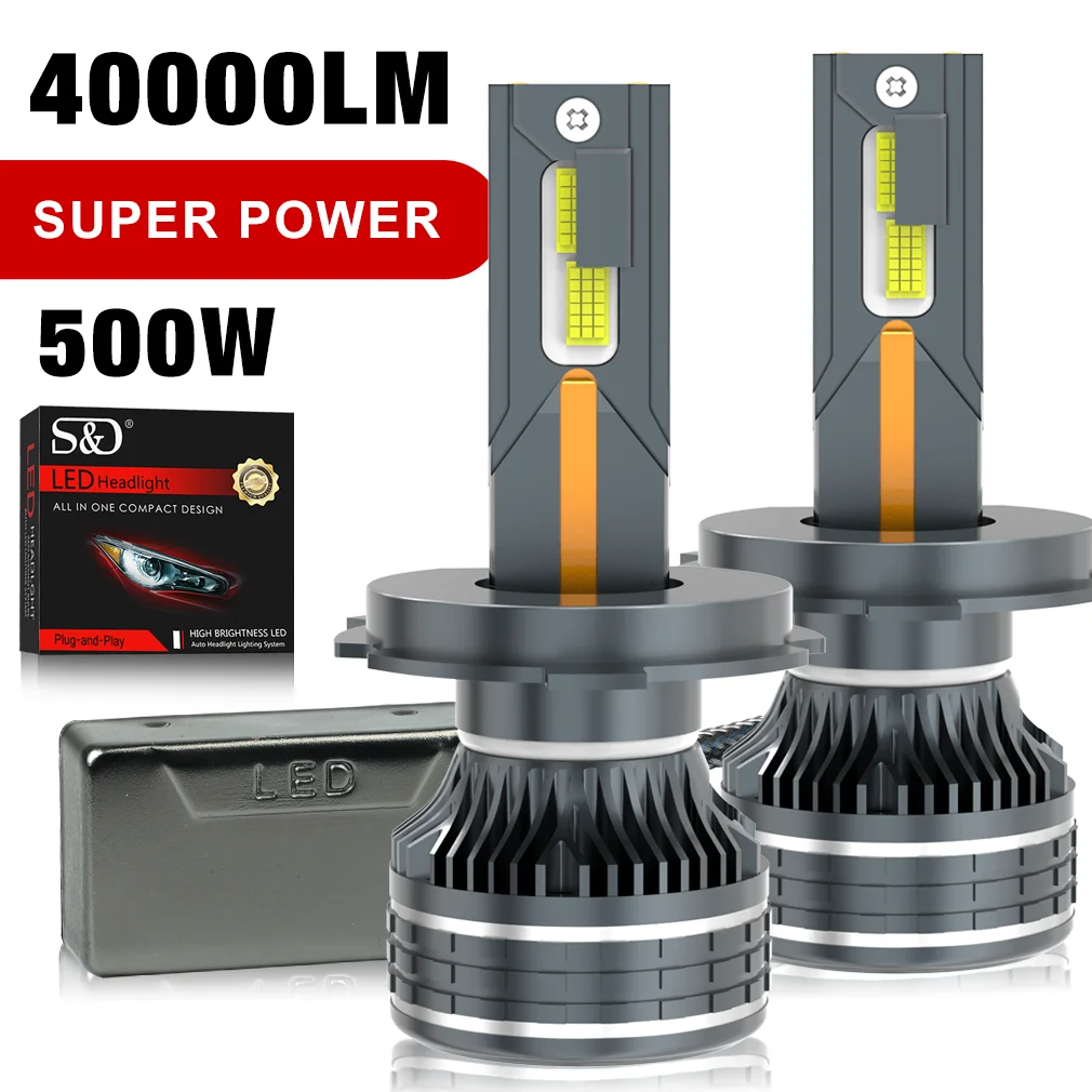 S&D H11 H4 LED Headlight CANBUS Bulb 9005 HB3 9006 HB4 H1 400000LM 500W High Power Automobile Led Light 4 Copper Tube Diode Lamp
S&D H11 H4 LED Headlight CANBUS Bulb 9005 HB3 9006 HB4 H1 400000LM 500W High Power Automobile Led Light 4 Copper Tube Diode Lamp