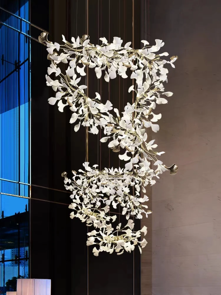 Porcelain Ginkgo Leaf Hanging Chandeliers For Stairway Staircase Entryway Large High Ceiling Loft White Leaf Chandelier Lighting
Porcelain Ginkgo Leaf Hanging Chandeliers For Stairway Staircase Entryway Large High Ceiling Loft White Leaf Chandelier Lighting