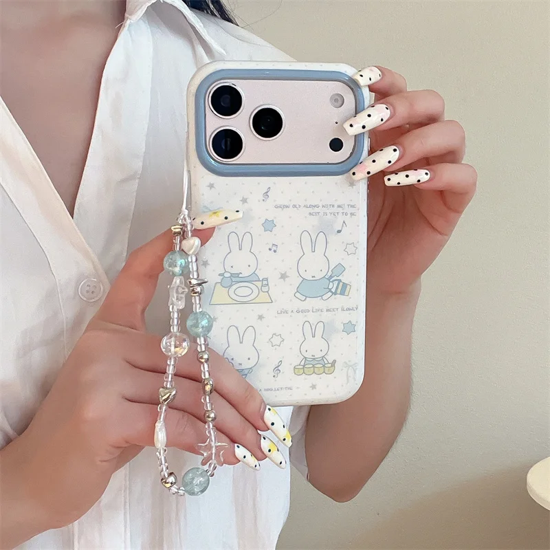 New Fashion iPhone case Cute Miffy Rabbit Phone Case With Crystal Strap For iPhone 16 15 17 Pro Max Cute Cover For Girls
New Fashion iPhone case Cute Miffy Rabbit Phone Case With Crystal Strap For iPhone 16 15 17 Pro Max Cute Cover For Girls