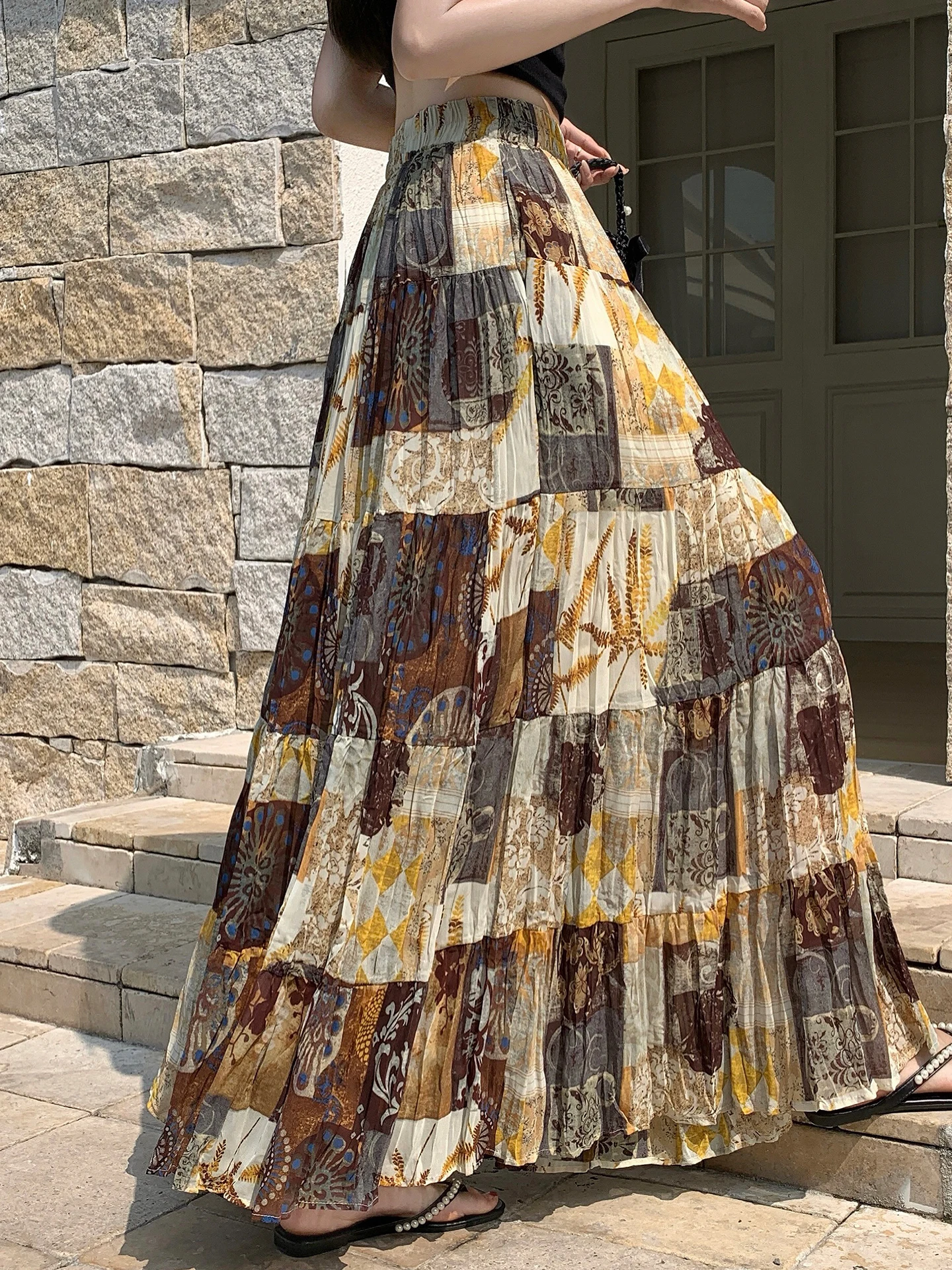 Retro Print Chiffon Pleated A-Line Maxi Skirt Women Summer High Waist Slimming Drapey Casual Half-length Skirt Korean Style
Retro Print Chiffon Pleated A-Line Maxi Skirt Women Summer High Waist Slimming Drapey Casual Half-length Skirt Korean Style