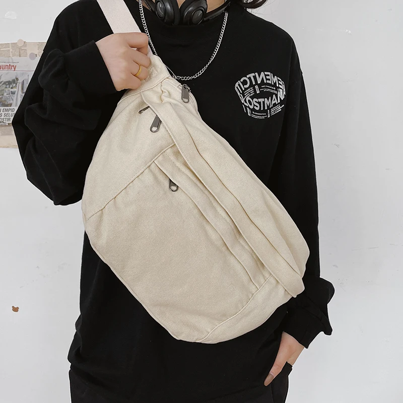 High-quality Canvas Chest Bag Unisex Waist Bag Casual student Fanny pack Phone Purse Large capacity Women Shoulder Crossbody Bag
High-quality Canvas Chest Bag Unisex Waist Bag Casual student Fanny pack Phone Purse Large capacity Women Shoulder Crossbody Bag
