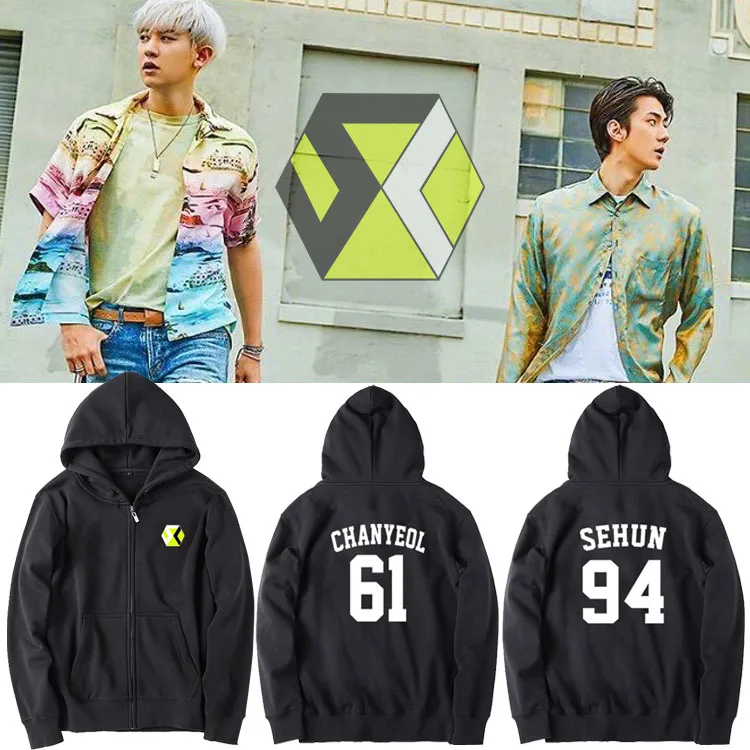 EXO SC Baekhyun Wu Yul Support Hoodie Zipper Jacket Street Style Long Sleeve Loose Fit Cotton Sportswear Casual Coat
EXO SC Baekhyun Wu Yul Support Hoodie Zipper Jacket Street Style Long Sleeve Loose Fit Cotton Sportswear Casual Coat