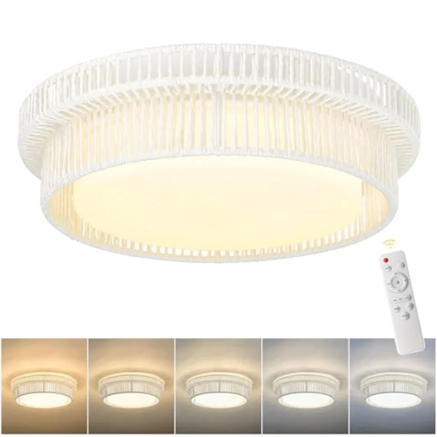 Rattan Light Fixtures Ceilg Mount, HWH '' 36W LED Boho Flush Mount Ceilg Light, Woven Twine Ceiling Light Wicker Light Fixture
Rattan Light Fixtures Ceilg Mount, HWH '' 36W LED Boho Flush Mount Ceilg Light, Woven Twine Ceiling Light Wicker Light Fixture