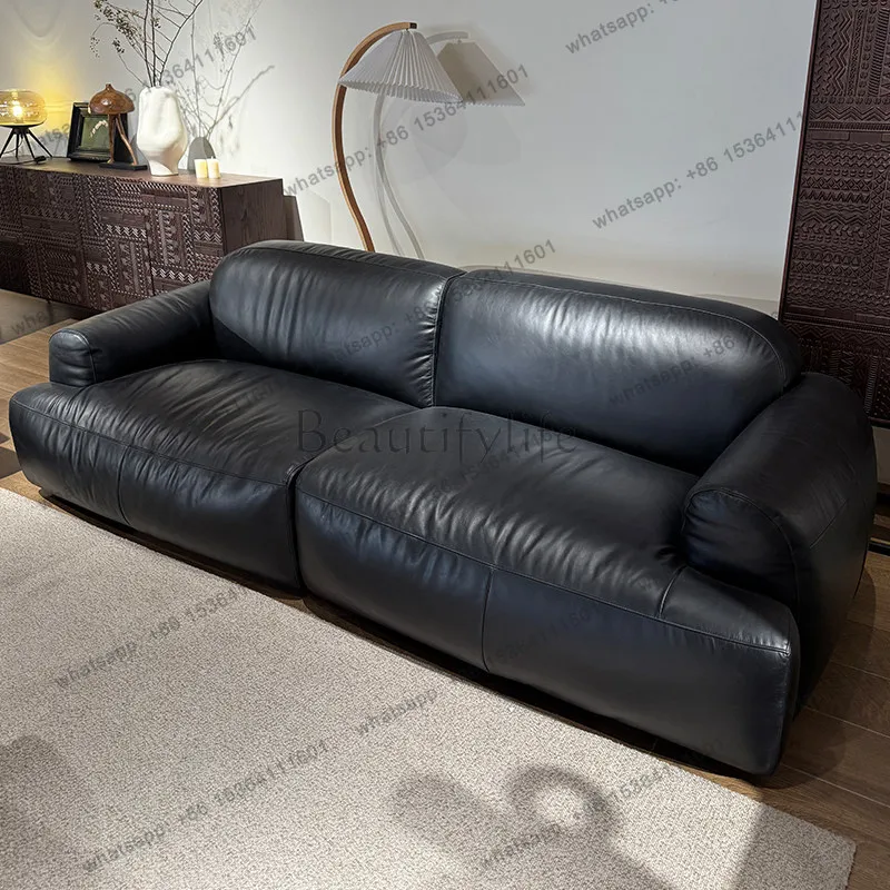 Vintage style bread sofa used small apartment sofa oil wax leather designer extremely simple row sofa
Vintage style bread sofa used small apartment sofa oil wax leather designer extremely simple row sofa