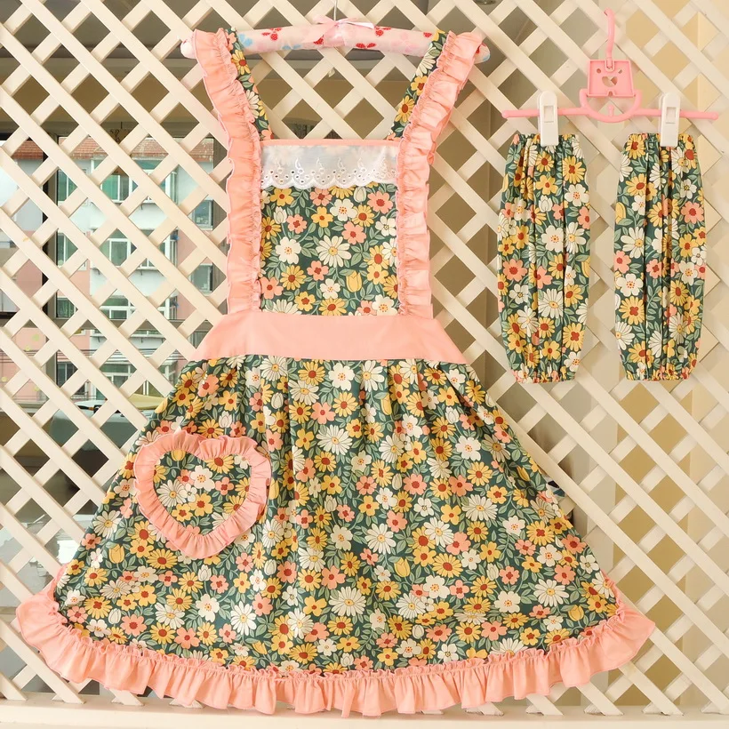 Cotton Fragmentary Flower Pattern Pastoral Style Aprons For Women Wavy Lace H Strap Living Household Goods Kitchen Accessories
Cotton Fragmentary Flower Pattern Pastoral Style Aprons For Women Wavy Lace H Strap Living Household Goods Kitchen Accessories