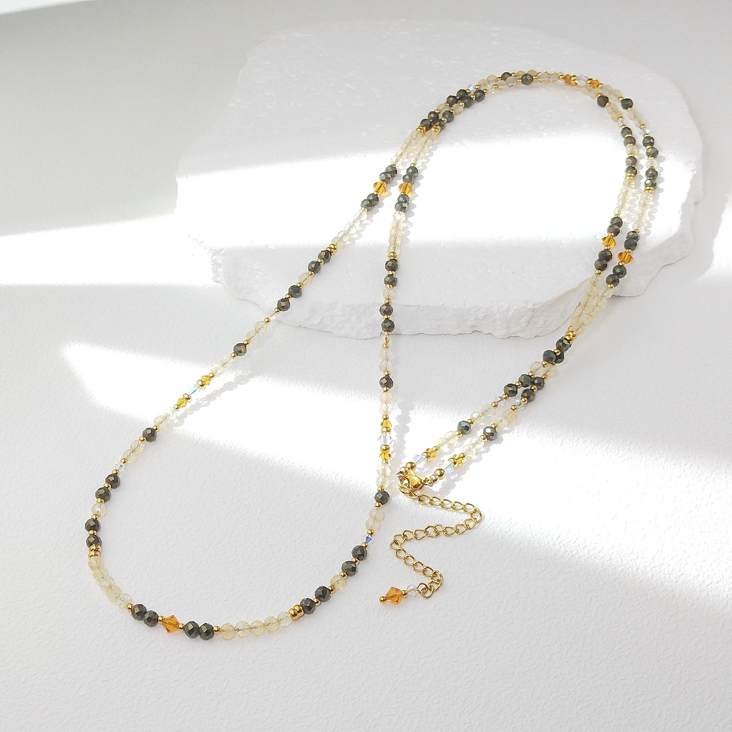 Lii Ji Citrine Pyrite Crystal Stainless Steel Gold Plated Waist Chain 90+7cm Natural Stone Handmade Jewelry
Lii Ji Citrine Pyrite Crystal Stainless Steel Gold Plated Waist Chain 90+7cm Natural Stone Handmade Jewelry