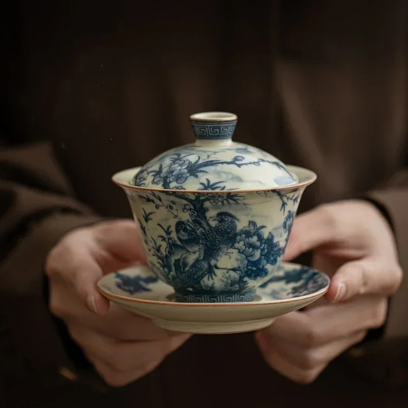 Birds Ru Yao Porcelain Gaiwan Set For Tea Tureen Teaware Cup Chinese Blue Bowls Chawan Tea Ceremony Set Deng'S
Birds Ru Yao Porcelain Gaiwan Set For Tea Tureen Teaware Cup Chinese Blue Bowls Chawan Tea Ceremony Set Deng'S