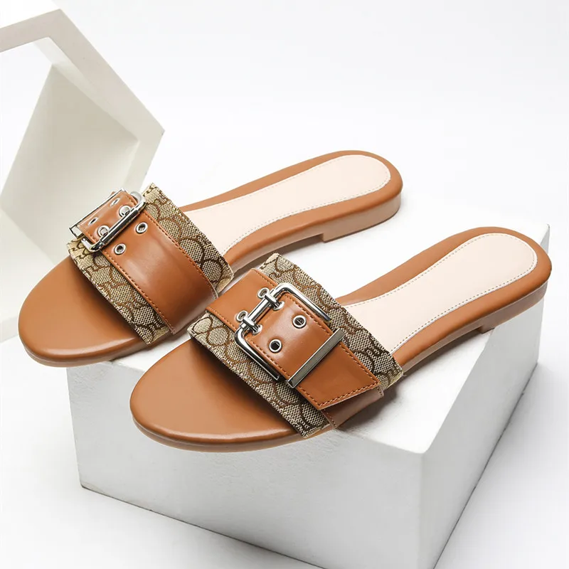 Fashion Metal Buckle Strap Decoration Women Slippers Light Comfortable Canvas Surface Design Flat Sandals Summer Beach Shoes
Fashion Metal Buckle Strap Decoration Women Slippers Light Comfortable Canvas Surface Design Flat Sandals Summer Beach Shoes