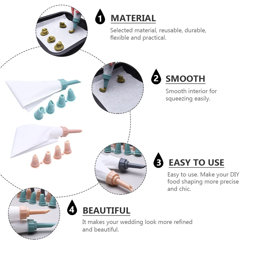 2 set Reusable Piping Bags 2 Sets Heavy Duty Cake Decorating Bags Smooth Squeezing Non-Slip Textured Handle Easy Clean Baking
2 set Reusable Piping Bags 2 Sets Heavy Duty Cake Decorating Bags Smooth Squeezing Non-Slip Textured Handle Easy Clean Baking