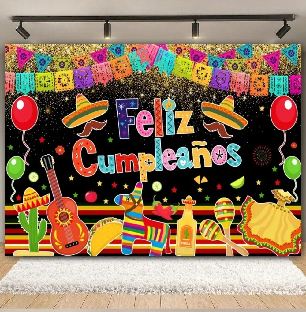 May 5th Mexico Carnival themed birthday party background, Mexico Festival party decoration banner photography studio background
May 5th Mexico Carnival themed birthday party background, Mexico Festival party decoration banner photography studio background