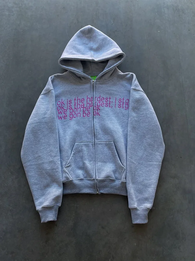 Europe and America Hip Hop casual street sweatshirt letter printed zipper hoodie Y2k shirt Gothic hoodie
Europe and America Hip Hop casual street sweatshirt letter printed zipper hoodie Y2k shirt Gothic hoodie