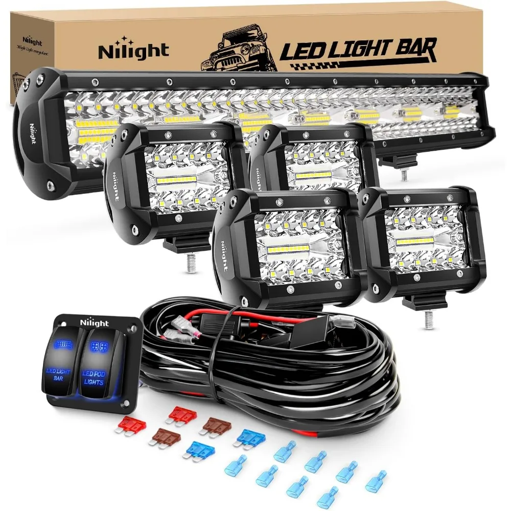 20Inch 420W Triple Row Light Bar with 4Pcs 4Inch 60W Cube Pods and Wiring Harness for Off Road Vehicles
20Inch 420W Triple Row Light Bar with 4Pcs 4Inch 60W Cube Pods and Wiring Harness for Off Road Vehicles