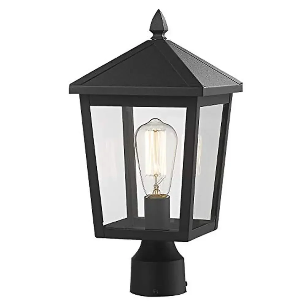 16" Black Exterior Post Light with Clear Glass Shade and Farmhouse Vintage Look Easy Installation House Porch Garage Patio E26
16" Black Exterior Post Light with Clear Glass Shade and Farmhouse Vintage Look Easy Installation House Porch Garage Patio E26